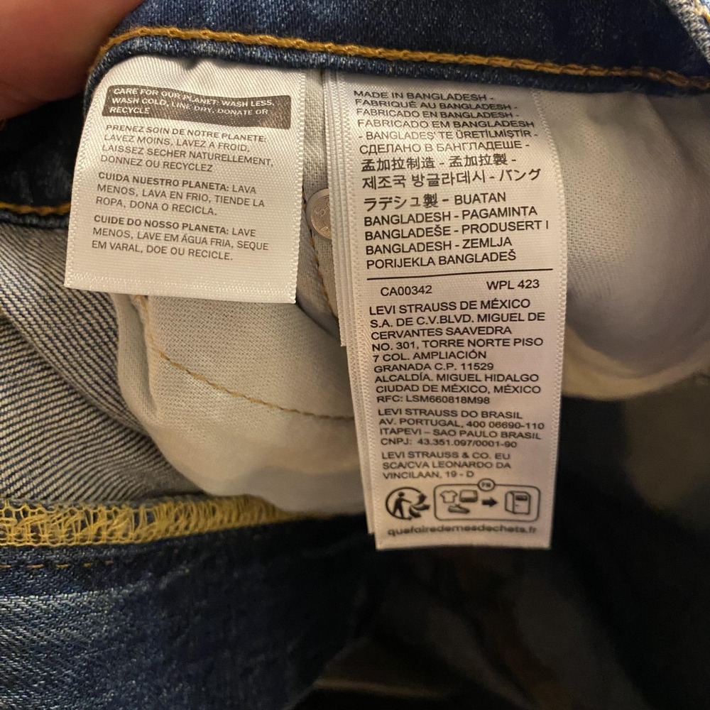 Levis 511 Jeans Mens 38x32 Blue Slim Straight Stretch Denim Medium Wash Pants - Picture 12 of 15